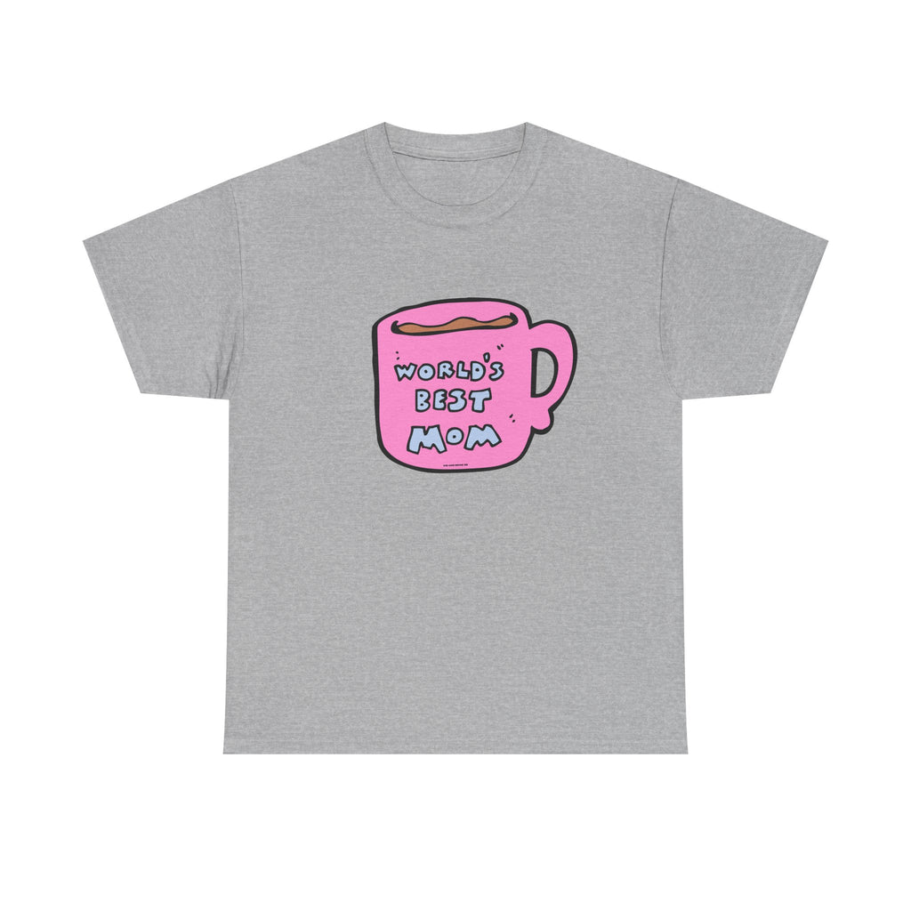 World's Best Mom Printed T-Shirt 100% Cotton Novelty Mum Mom Tee Birthday Mother's Day Gift Sport Grey