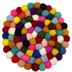 Round Felt Ball Placemat | Multi Colour