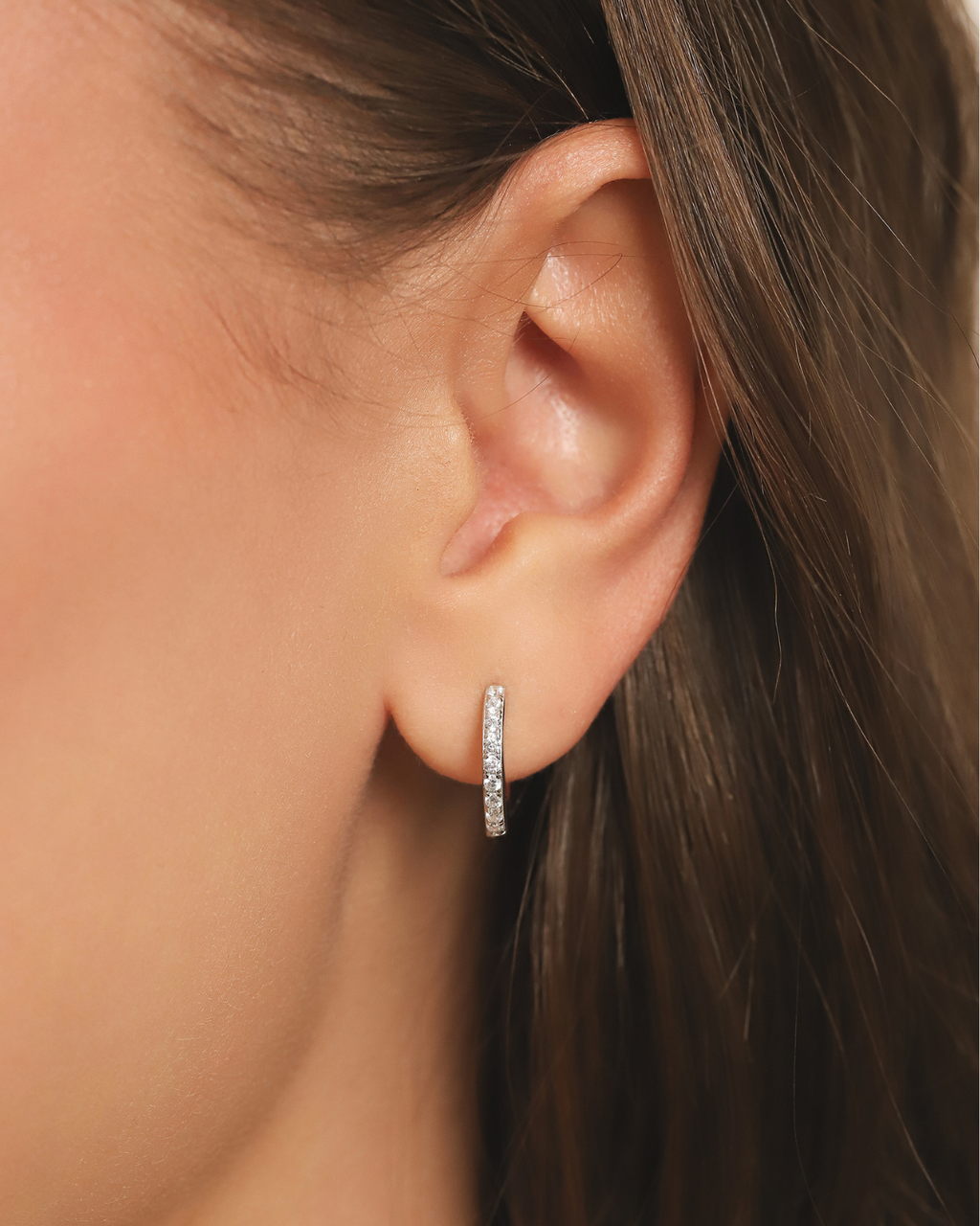 Pearl Hoop Drop Earrings with Removable Pearls in Sterling Silver