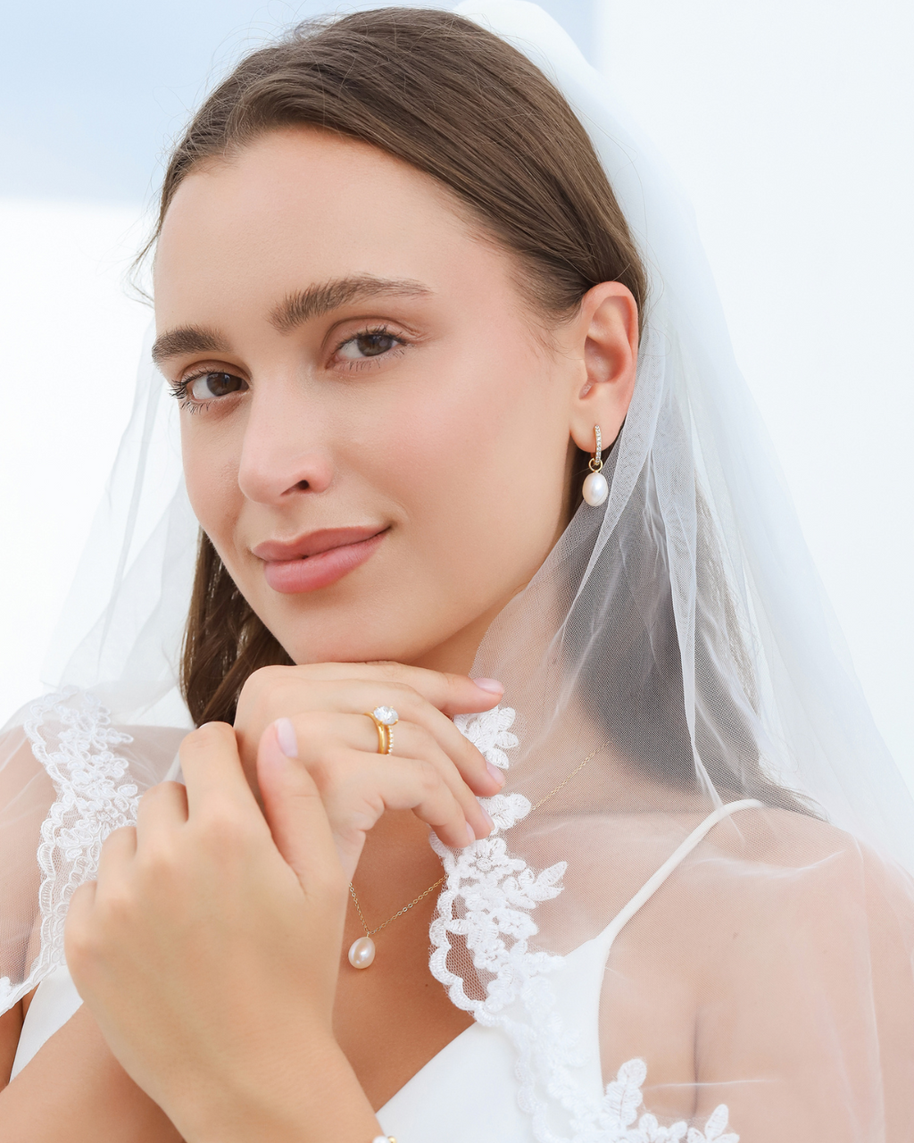 Pearl Hoop Drop Earrings with Removable Pearls in 18k Gold Vermeil