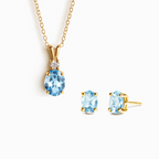 Mini Set 1 - Blue Topaz Jewellery Set in 18k Gold Vermeil
