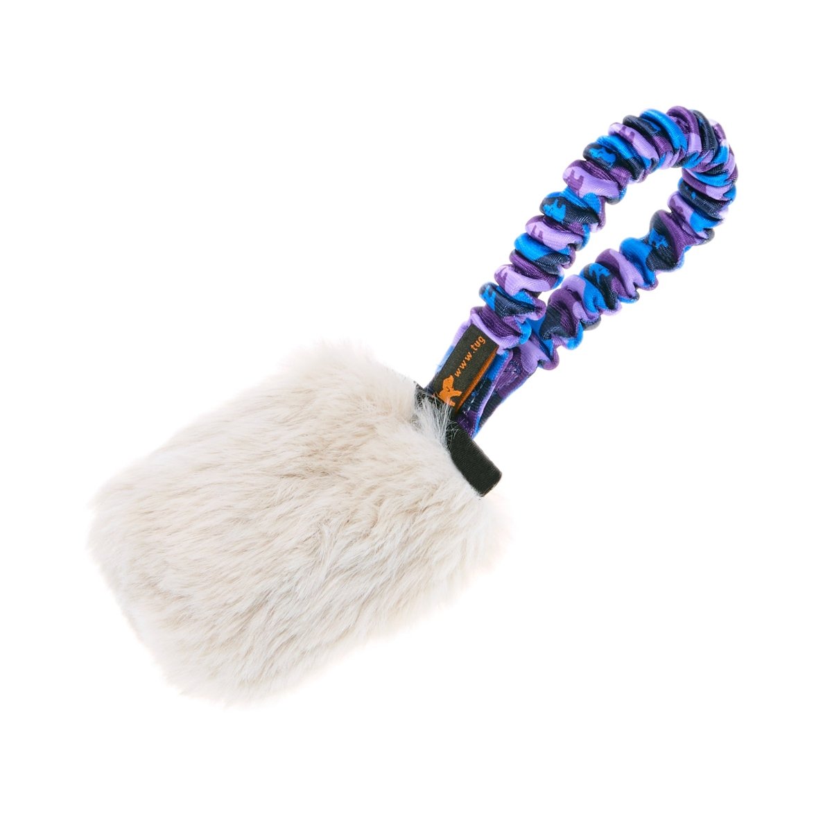Faux Fur Pocket Bungee Squeaker Purple Pattern