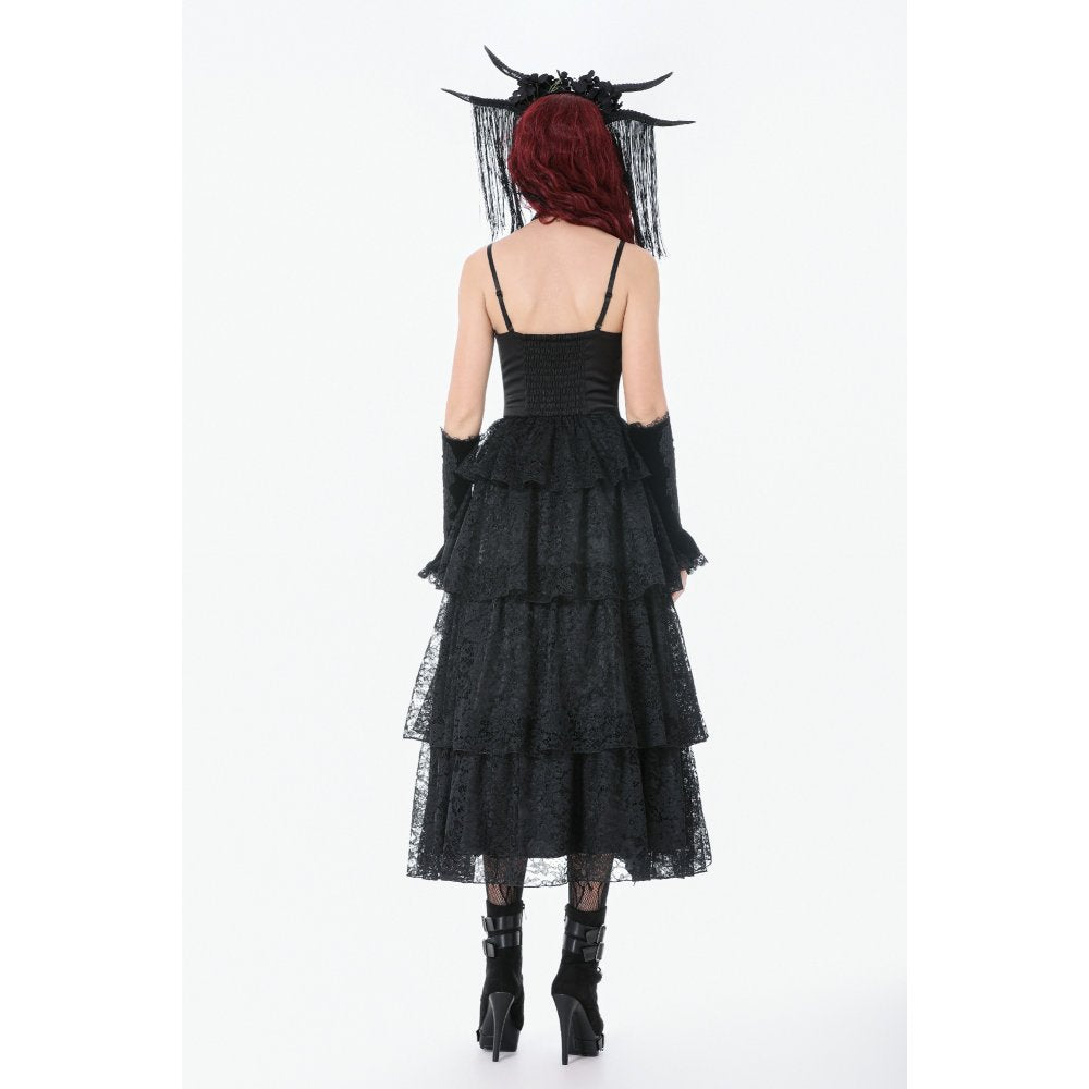 Dark in Love Gothic Satin Lace Dress