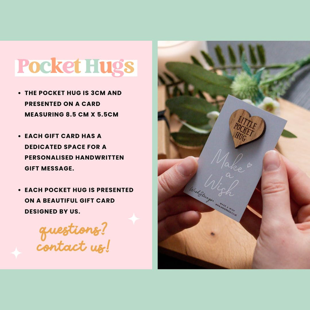 WishStrings Pocket Hug – Special Mum Heart Token Gift | Mother’s Day Gift | Thinking of You | Sentimental Keepsake | Letterbox Hug | From Daughter or Son