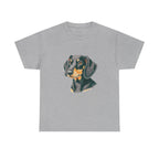 Dachsund Sausage Dog Printed T-Shirt 100% Cotton Novelty Cute Dog Tee Gift Sport Grey