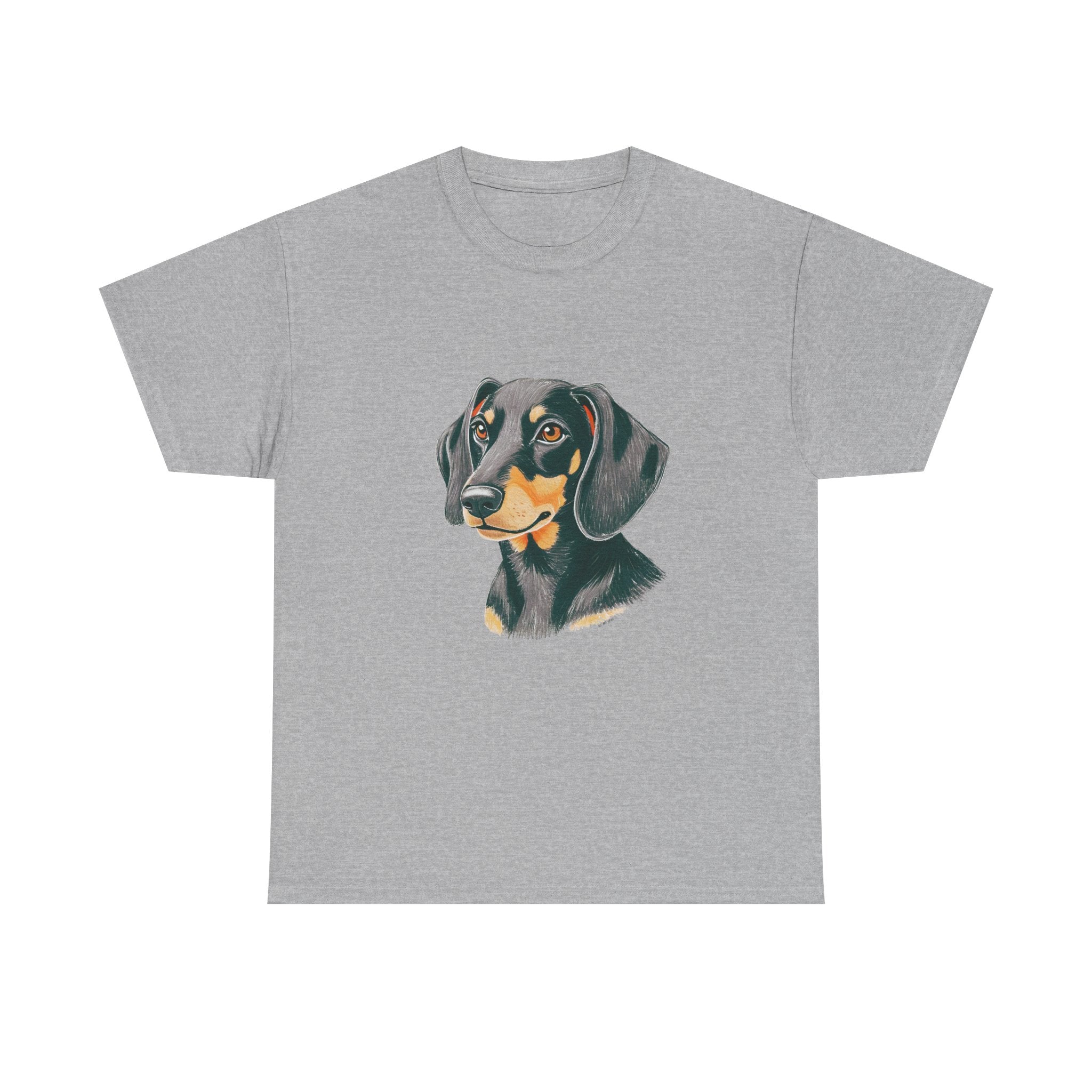 Dachsund Sausage Dog Printed T-Shirt 100% Cotton Novelty Cute Dog Tee Gift Sport Grey