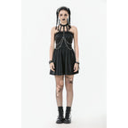 Dark in Love Valentina Red Velvet Mesh Panel Goth Dress