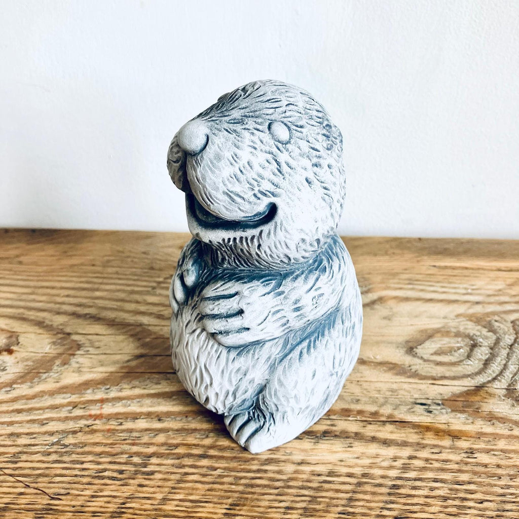 Novelty Garden Laughing Beaver Statue Ornament Statue Black/Grey Gardener's Gift 13cm