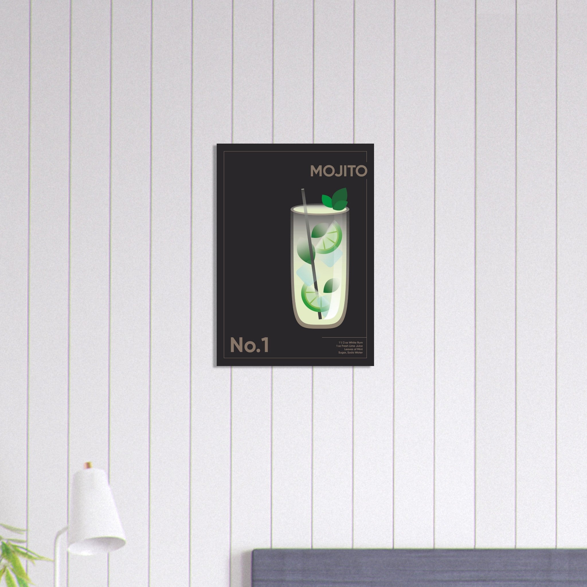 Cocktail 'Mojito' - Premium Matte Paper Poster