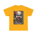 Happy Halloween Clown Novelty Printed T-Shirt 100% Cotton Scary Halloween Tee Gold