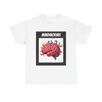 Mindworms Brain Printed T-Shirt 100% Cotton Weird Retro Novelty Worms Tee White