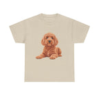 Brown Cockapoo Printed T-Shirt 100% Cotton Novelty Cute Dog Tee Gift Sand