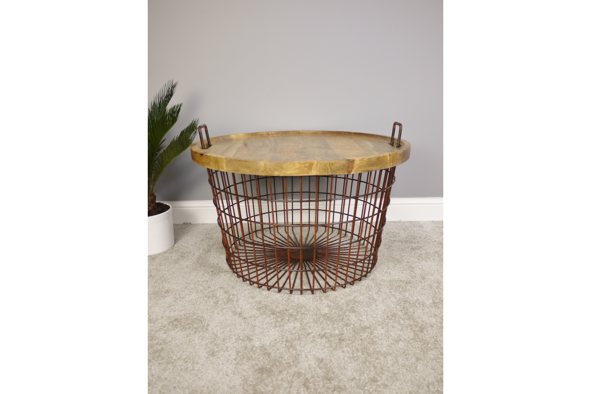 Basket With Wood Lid
