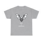 Death & Destruction Bat Skull Printed T-Shirt 100% Cotton Goth Biker Halloween Tee Sport Grey