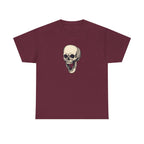 Laughing Skull Printed T-Shirt 100% Cotton Novelty Scary Halloween Tee Maroon