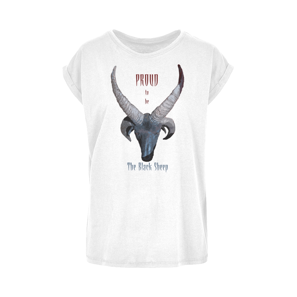 Proud to be The Black Sheep Women's Extended Shoulder T-Shirt XS-5XL White Womens