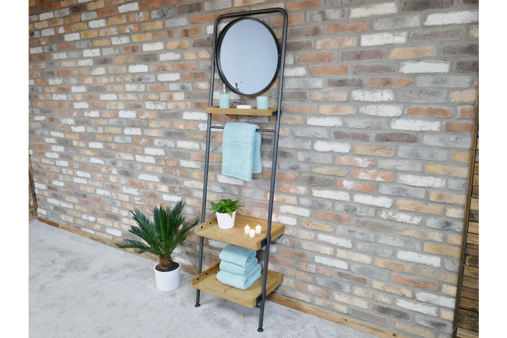 Industrial Shelves & Mirror
