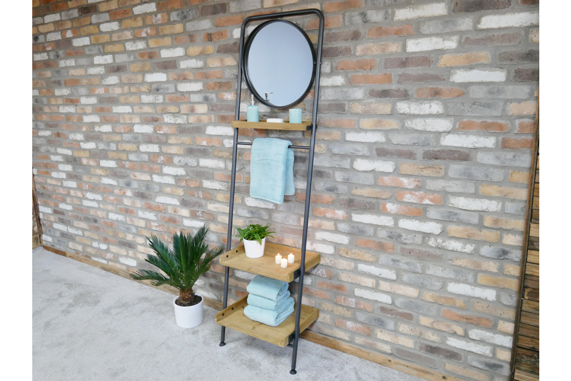 Industrial Shelves & Mirror