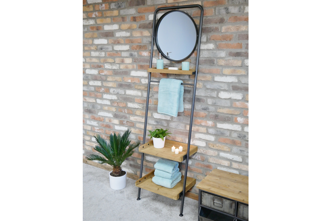 Industrial Shelves & Mirror