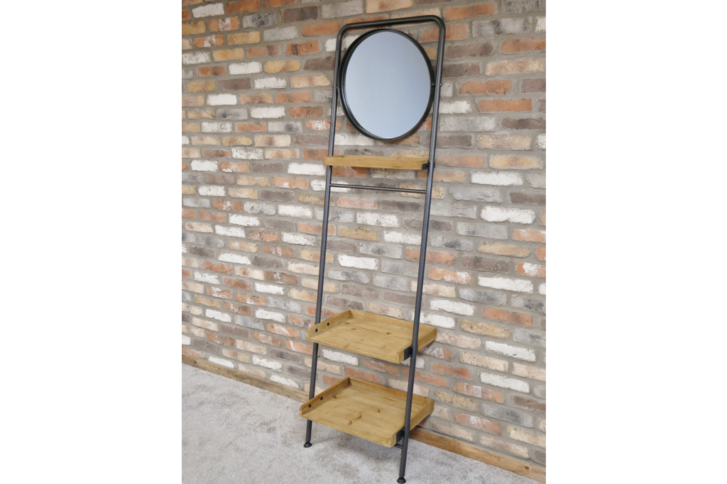 Industrial Shelves & Mirror