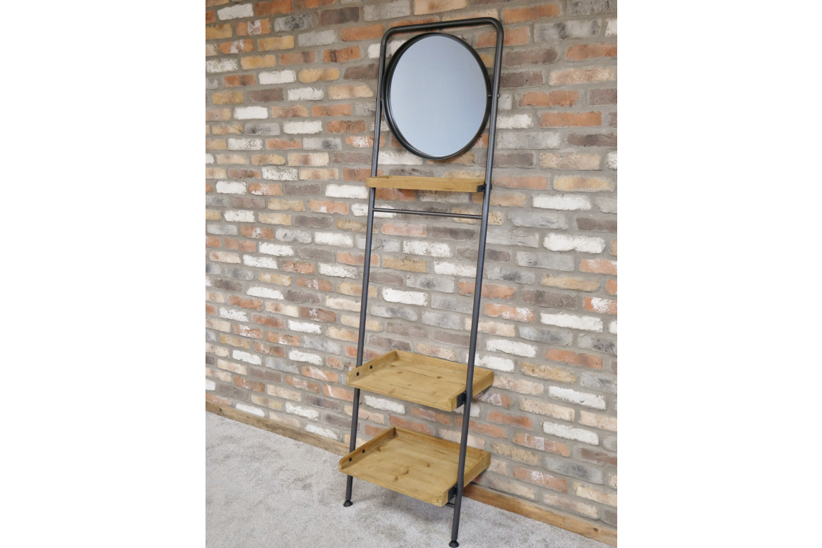 Industrial Shelves & Mirror