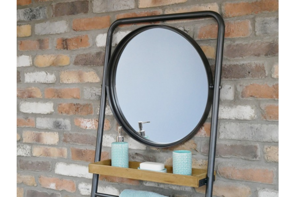 Industrial Shelves & Mirror