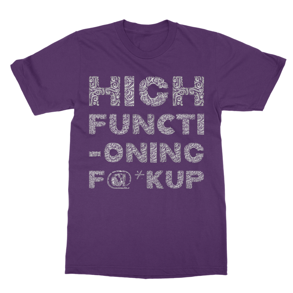 High Functioning Classic Heavy Cotton T-Shirt Purple Unisex