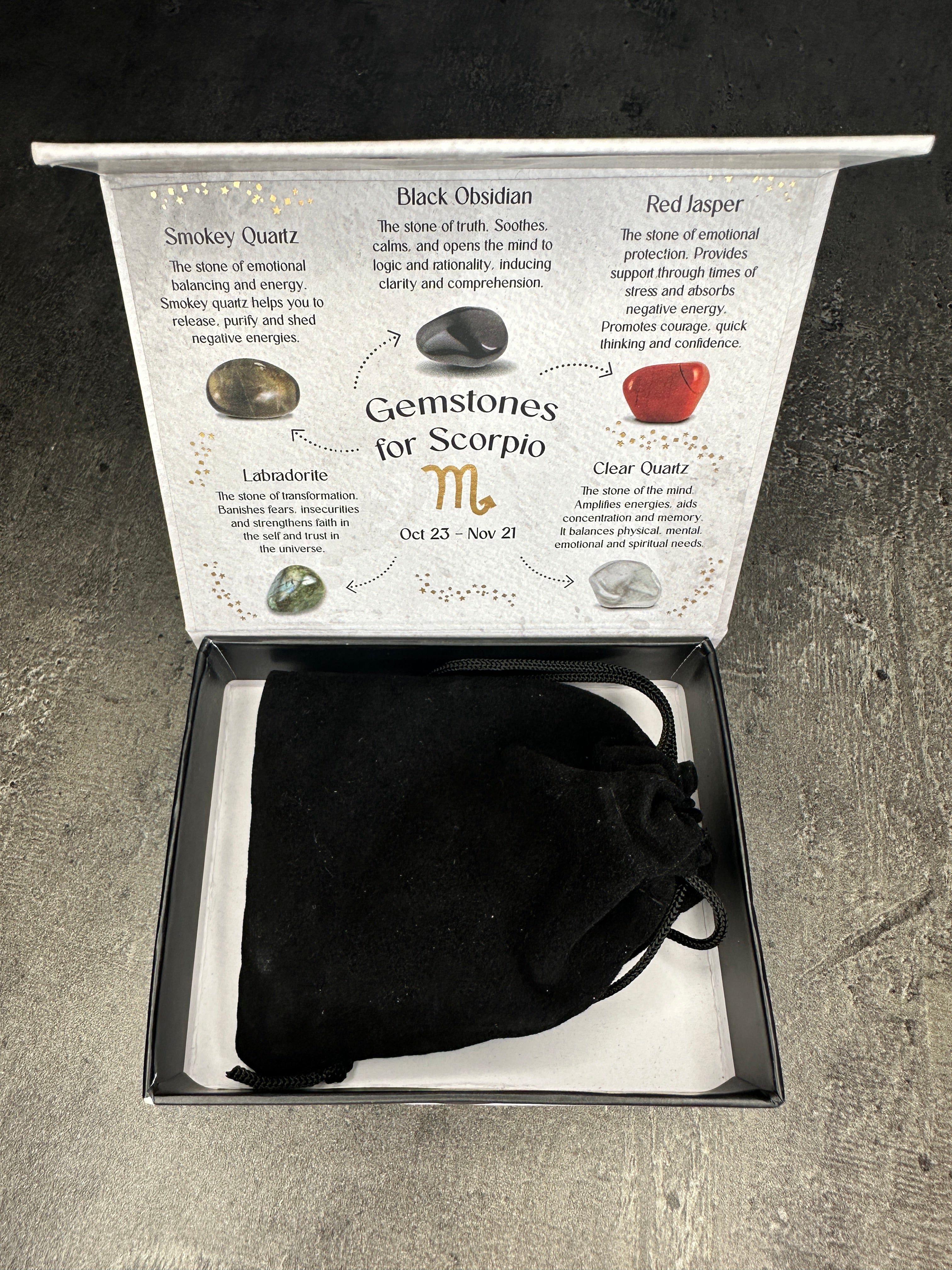 Scorpio crystal tumblestone gift set - Bundle