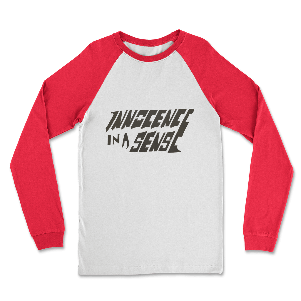 Innocence Women's Classic Raglan Long Sleeve Shirt White Red Unisex