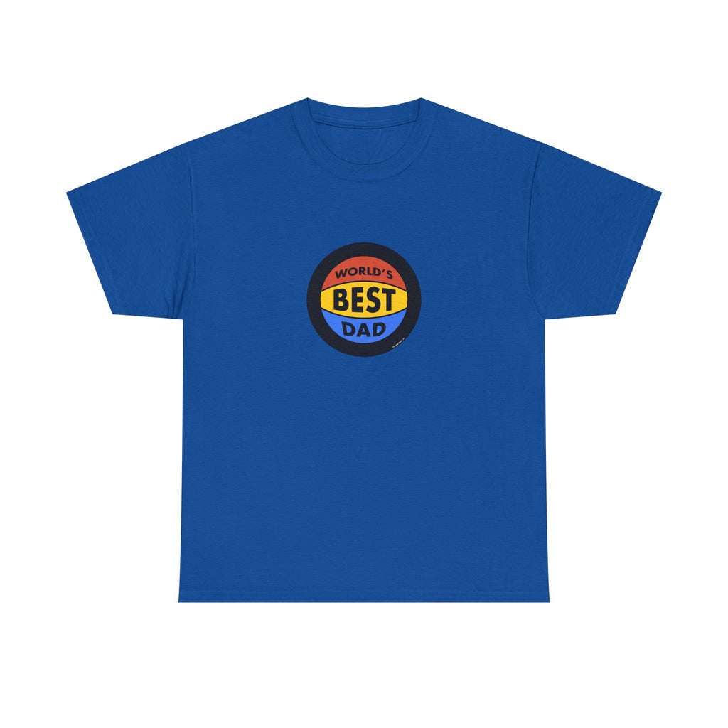 World's Best Dad Basketball Printed T-Shirt 100% Cotton Novelty Dad Tee Birthday Father's Day Gift Royal