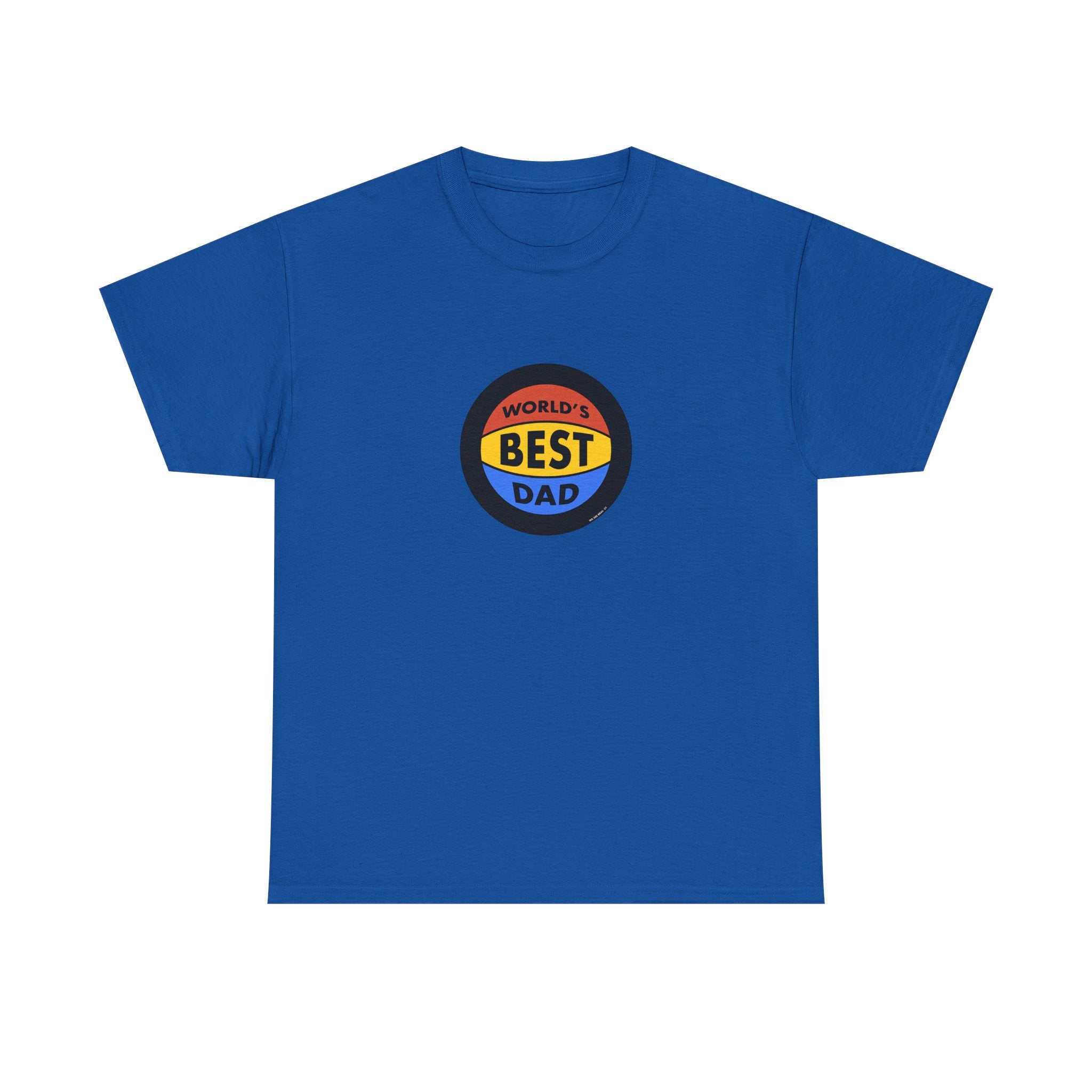 World's Best Dad Basketball Printed T-Shirt 100% Cotton Novelty Dad Tee Birthday Father's Day Gift Royal