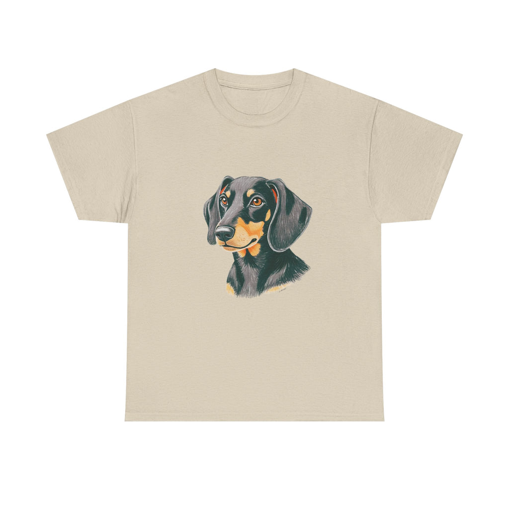 Dachsund Sausage Dog Printed T-Shirt 100% Cotton Novelty Cute Dog Tee Gift Sand