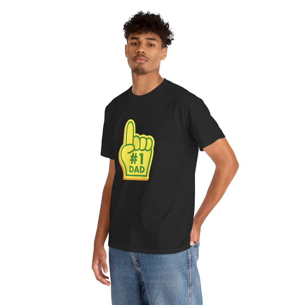 Novelty #1 Dad Hand Printed T-Shirt 100% Cotton Retro Dad Tee Birthday Father's Day Gift