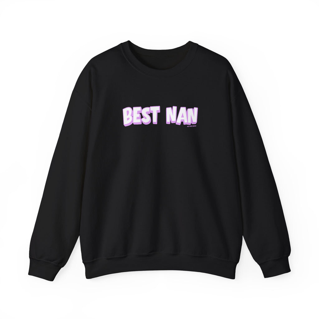 Best Nan Printed Crewneck Sweatshirt Pullover Retro 3D Nannan Grandma Granny Gift Black