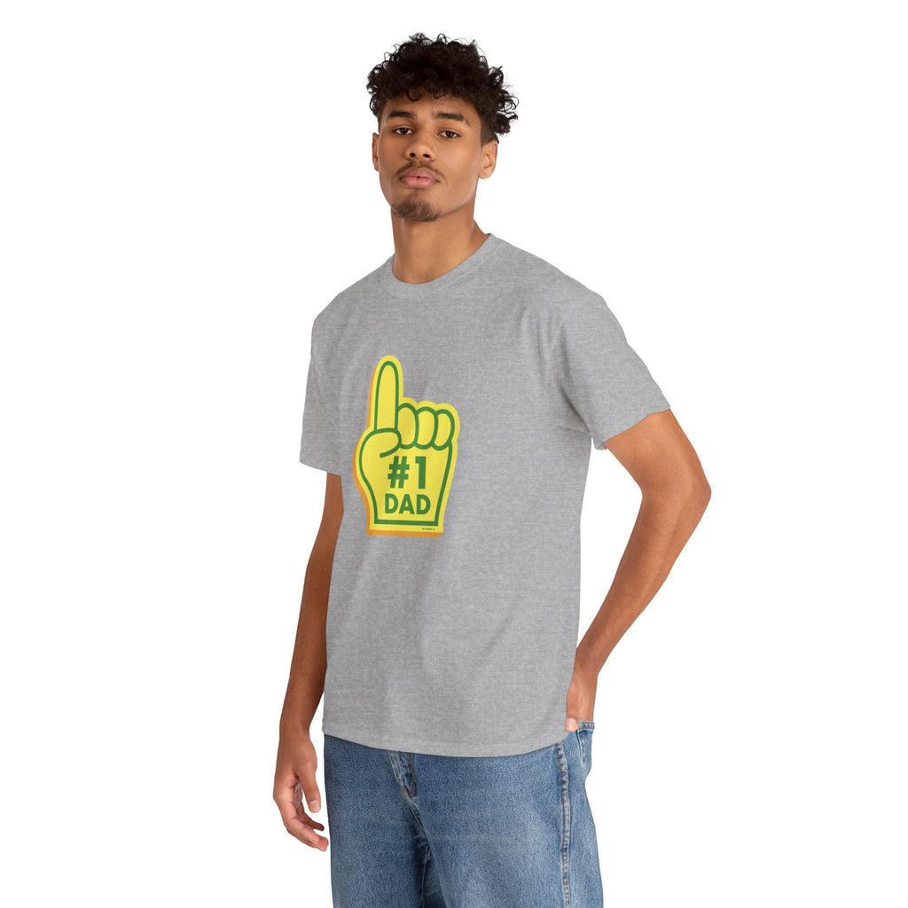 Novelty #1 Dad Hand Printed T-Shirt 100% Cotton Retro Dad Tee Birthday Father's Day Gift