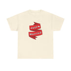 Just Married Red Ribbon Printed T-Shirt 100% Cotton Novelty Newly Wed Tee Gift Natural