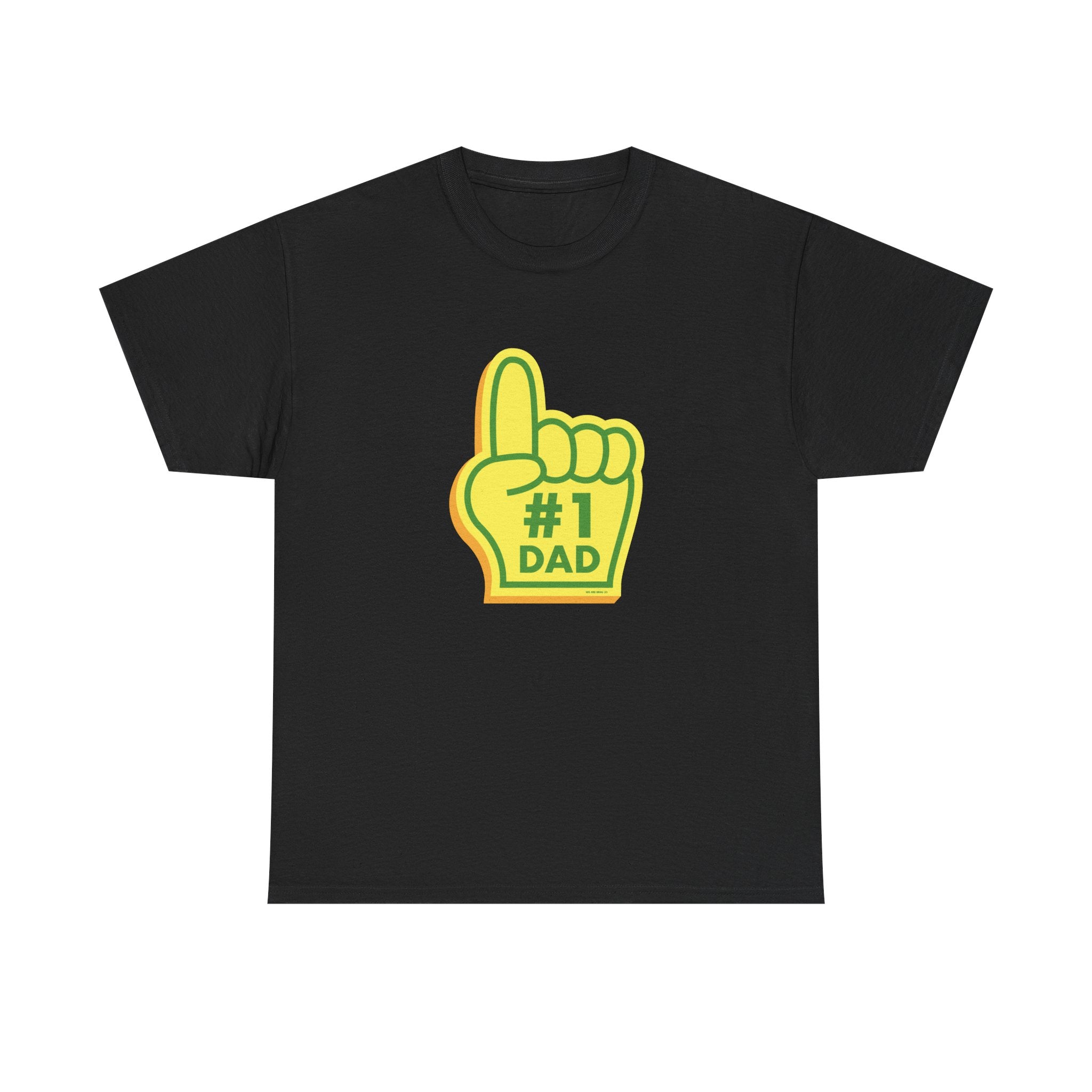 Novelty #1 Dad Hand Printed T-Shirt 100% Cotton Retro Dad Tee Birthday Father's Day Gift Black