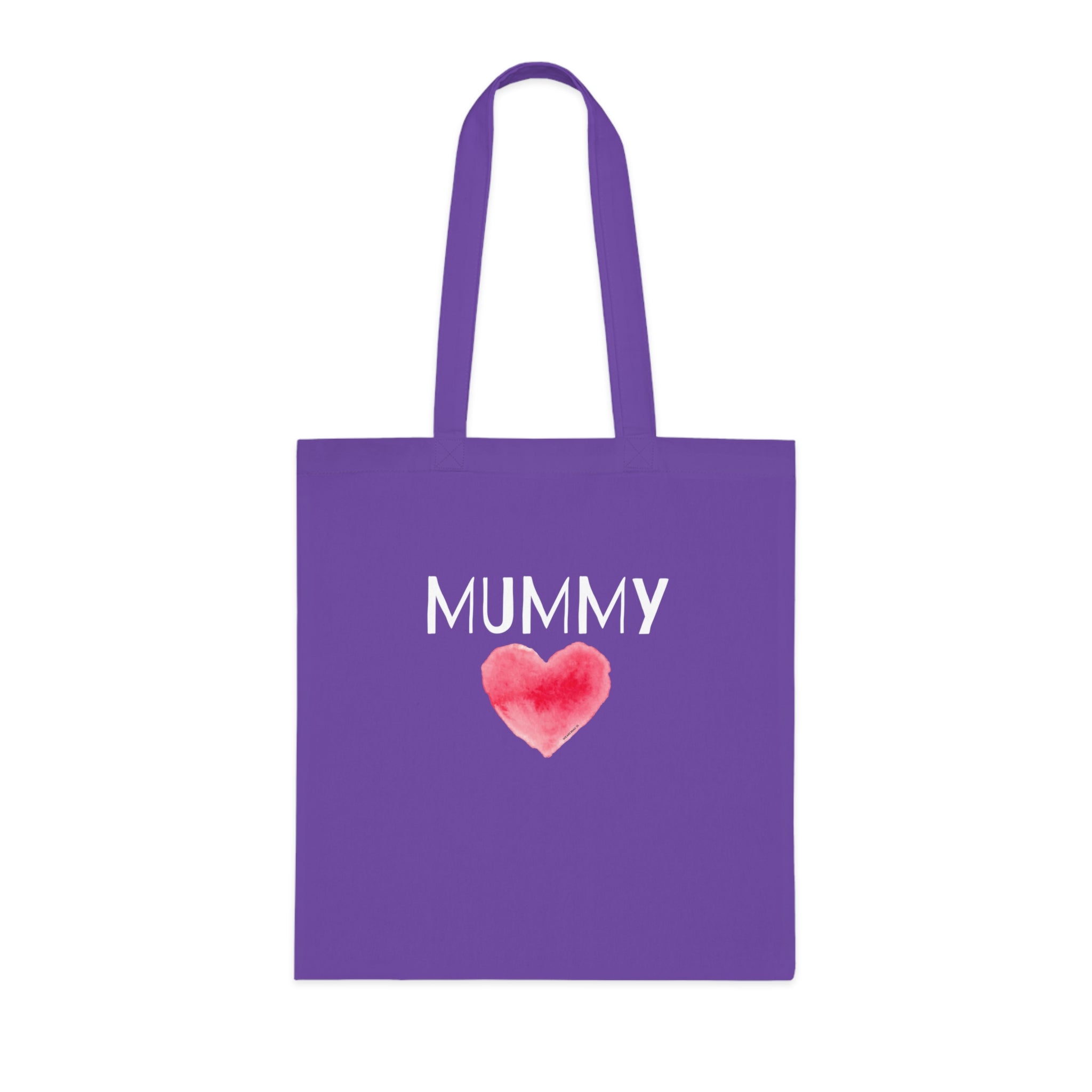 Mummy Heart Printed Cotton Tote Bag Reusable Shopping Bag Mum Mom Mother's Day Gift One size Lavender