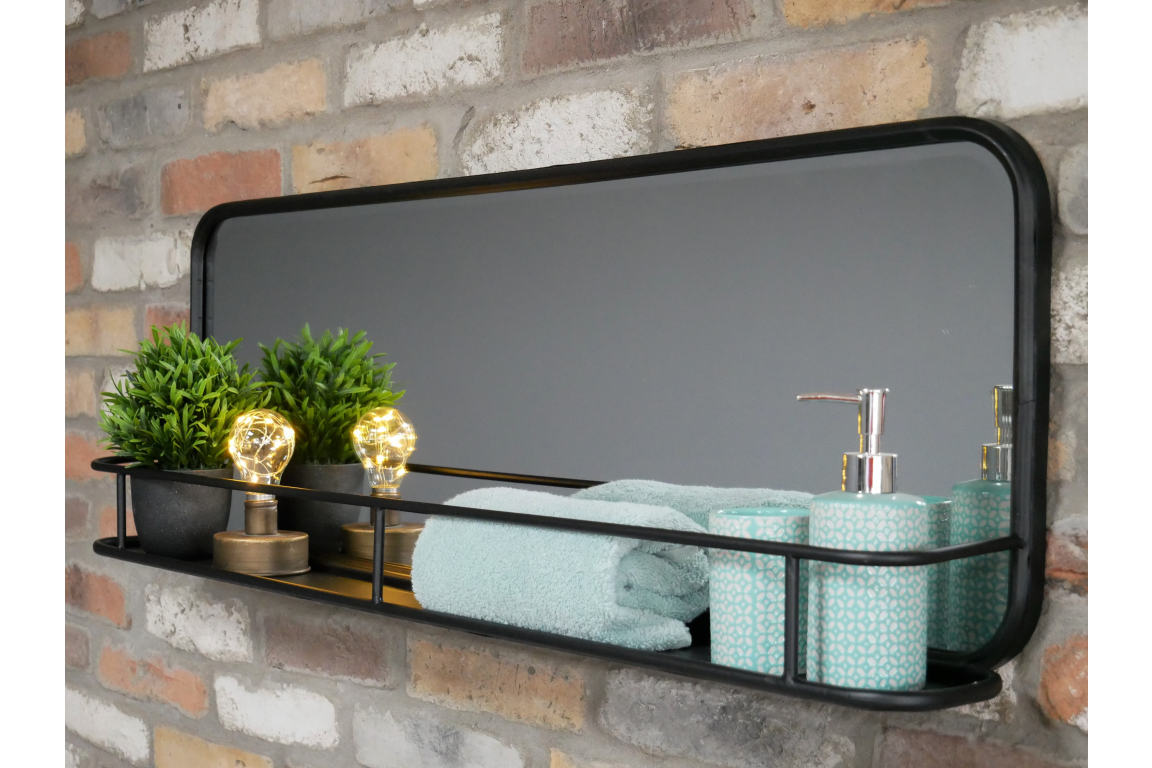 Industrial Shelf With Mirror