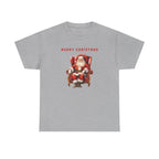 Merry Christmas Santa Throne Printed T-Shirt 100% Cotton Novelty Santa Claus Xmas Tee Gift Sport Grey