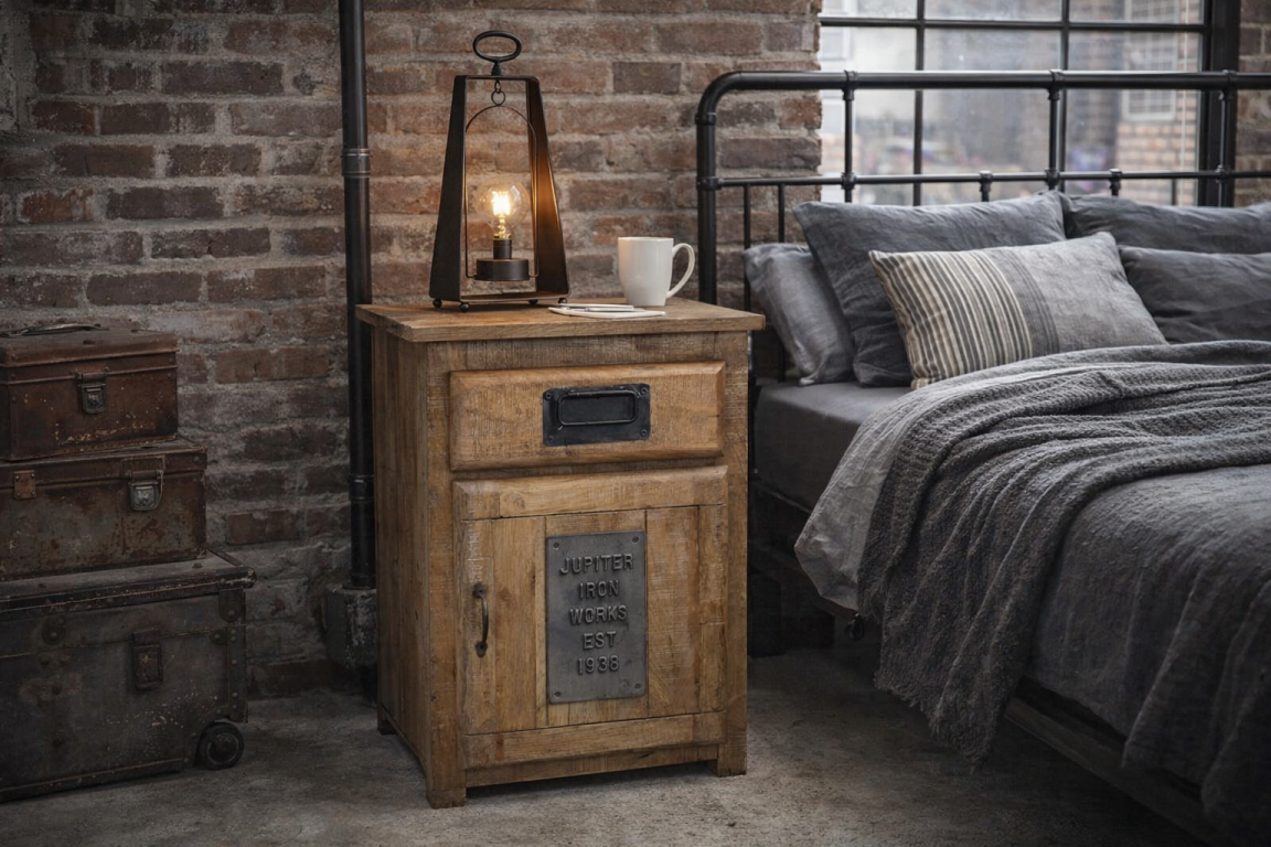 Jupiter Industrial Bedside Cabinet