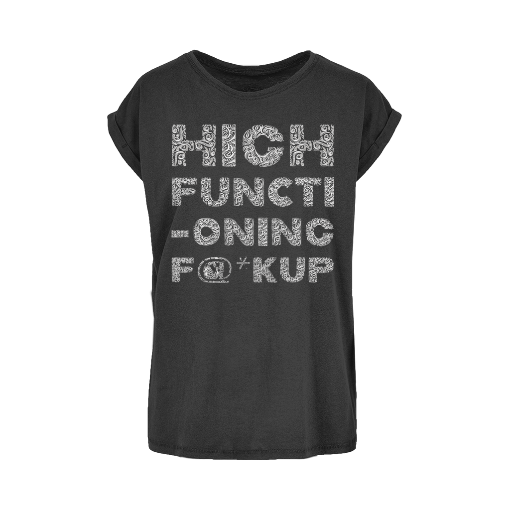 High Functioning Women's Extended Shoulder T-Shirt XS-5XL Black Womens