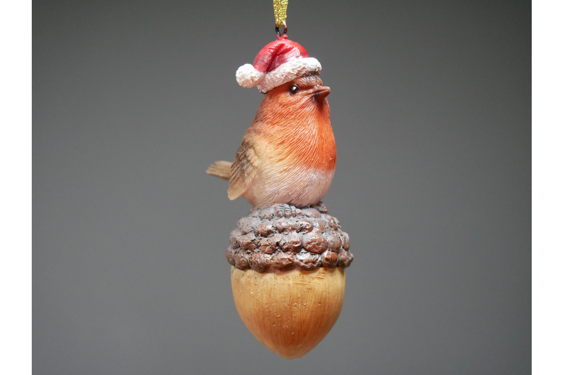 Robin On Acorn Tree Decoration