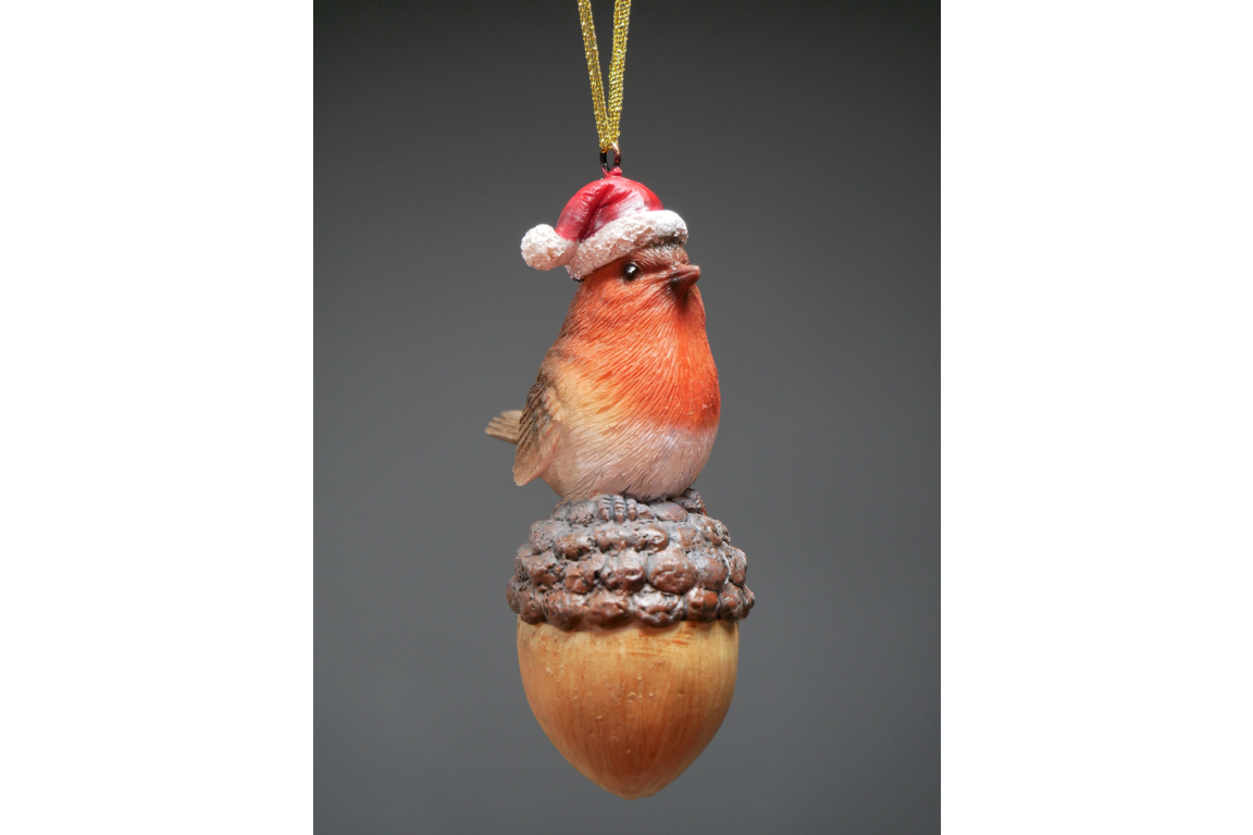 Robin On Acorn Tree Decoration
