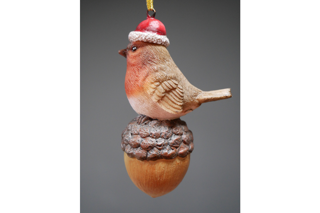 Robin On Acorn Tree Decoration