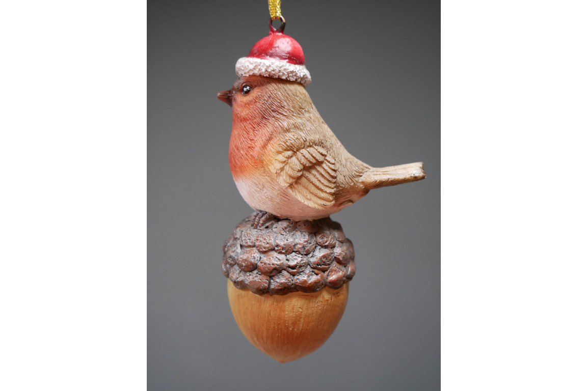 Robin On Acorn Tree Decoration