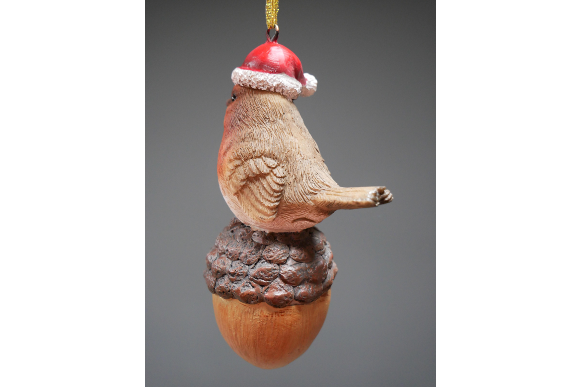 Robin On Acorn Tree Decoration