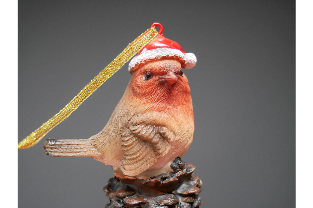 Robin On Pinecone Tree Decoration