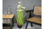 Artificial Grass With White Flowers