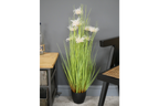 Artificial Grass With White Flowers